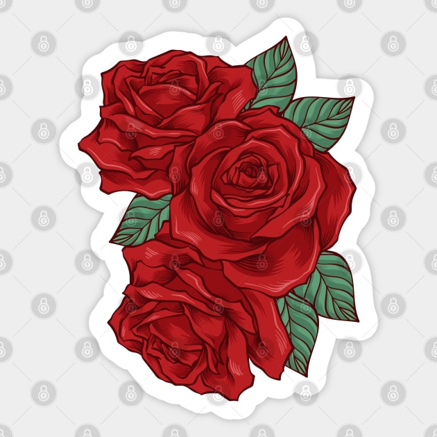 beautiful roses flower Sticker by Mako Design 